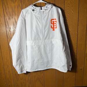 Champion San Francisco Giants MLB Packable Half-Zip Windbreaker Jacket Size Larg